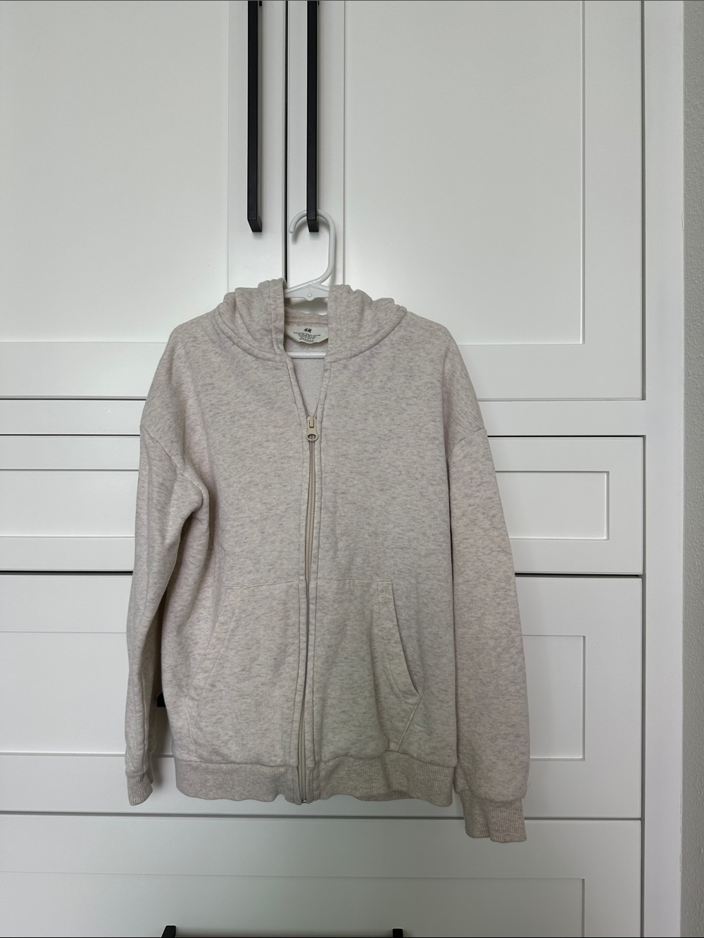 Kids Light beige Heather Full-Zip Hoodie size 8/10